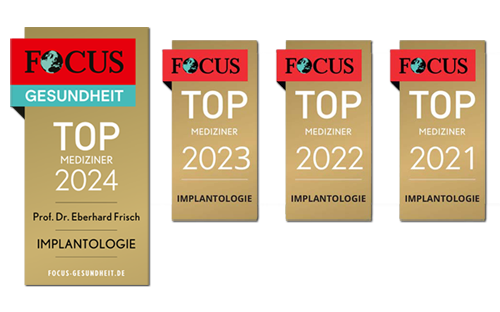 Dres. Frisch Focus Siegel 2021-2024 bk Focus TOP-Mediziner Implantologie